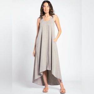 Thread & Supply linen blend maxi dress womens small linen blend high low maxi